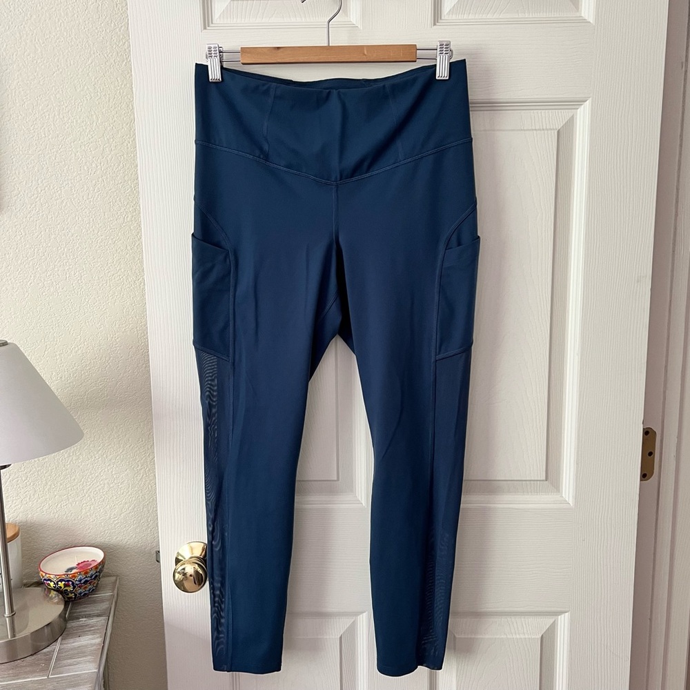 The North Face Women's Active Trail Mesh Tights Blue Wing Teal Leggings Large